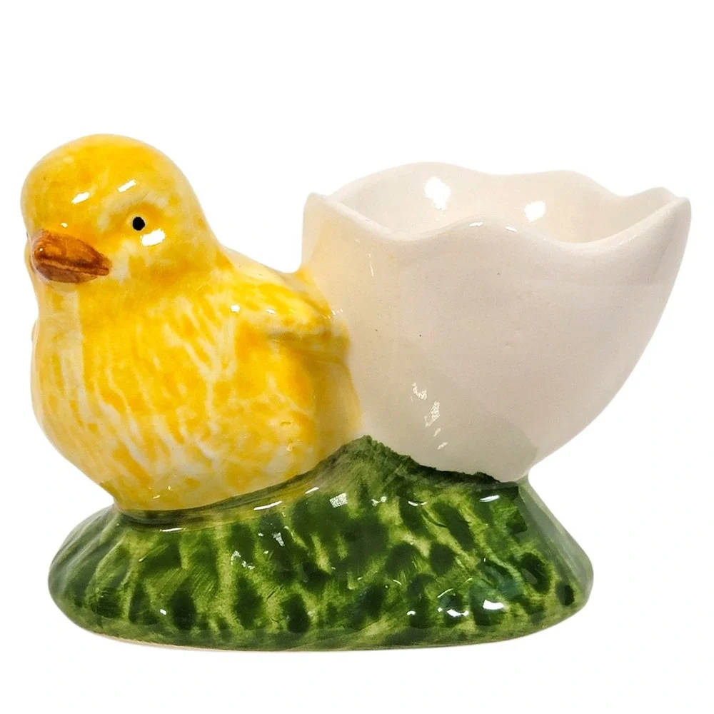 Williams Sonoma Chick & Bunny Egg Cups‎ 2 Pc Set Ceramic Easter Spring Portugal